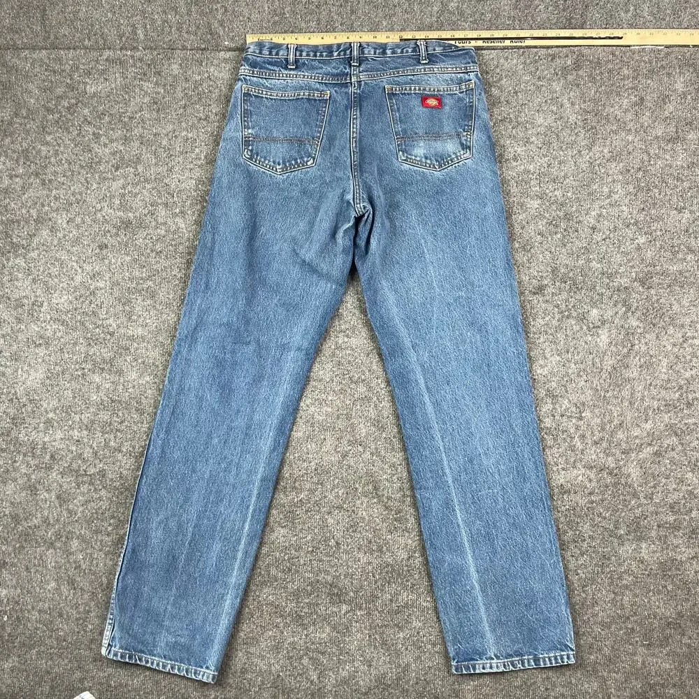 Dickies Jeans Mens Size 36x30 Blue Straight Leg Workwear Denim‎ Relaxed Fit